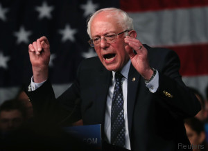 Democratic U.S. presidential candidate Senator Bernie Sanders speaks to supporters on the night of the Michigan, Mississippi and other primaries at a Sanders campaign rally in Miami