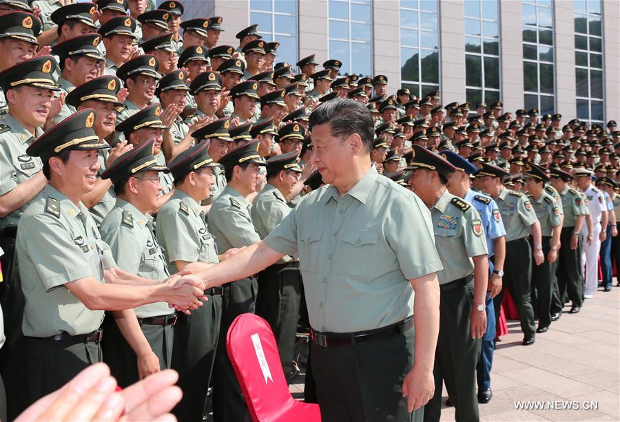 2016.08.23 le président Xi visite l'Armée populaire de libération de Chine 2016072814425725485