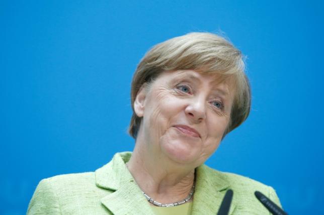 German Chancellor Merkel addresses a news conference in Berlin