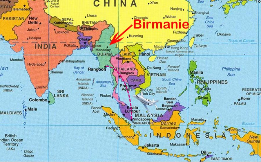 BIRMANIE carte-du-monde-birmanie