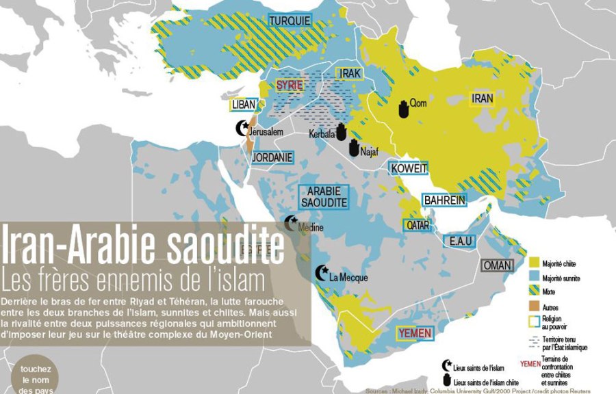Carte-infographie-Arabie-saoudite-Iran