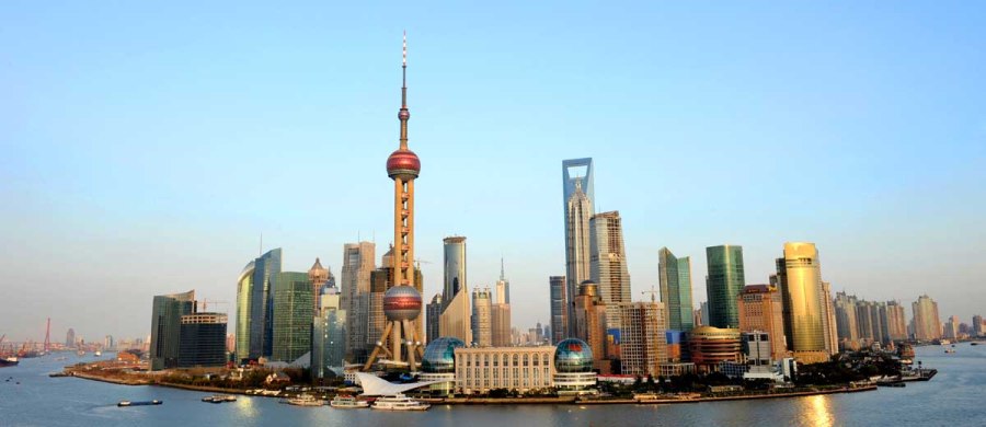 Panorama of Shanghai looking across the bund