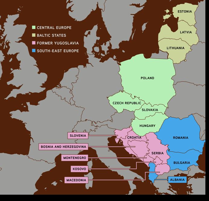 EUROPE CENTRALE-PAYS BALTES- EX YOUGOSLAVIE- EUROPE SUD EST - fig-1