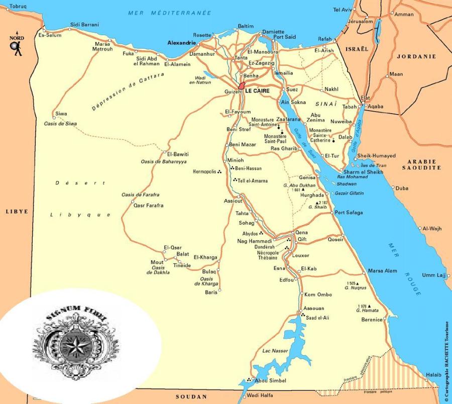 EGYPTE carte_egypte_route_grande