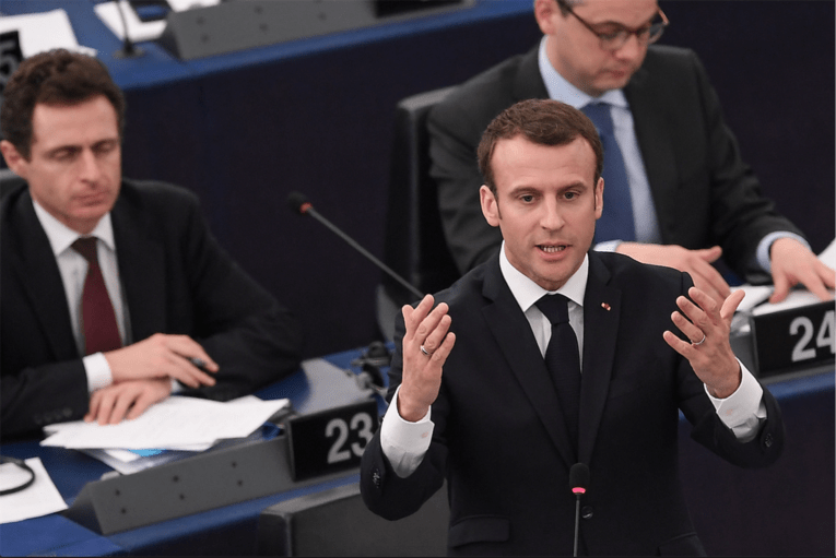 UE BALKAN Le présidnet français devant le Parlement européen à Strasbourg, le 17 avril. 2018-04-18_macron_0