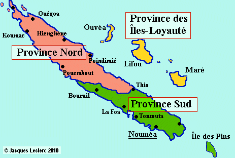 france la Nouvelle-Calédonie est divisée en trois provinces ncal-map-prov