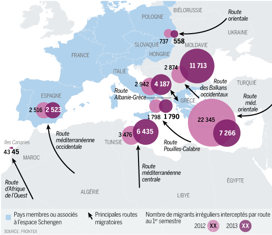 UE MIGRATIONS 3503536_5_c17b_les-principales-routes-migratoires-vers_3ca53b0b51ab639537c8e46ba44c1929