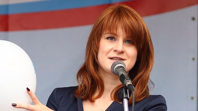 RUSSIE Maria Butina, accusée d'être un agent russe, fait un discours au sujetpublic-figure-maria-butina-delivers-a-speech-during-a-rally-to-demand-the-expanding-of-rights-of-russian-ci