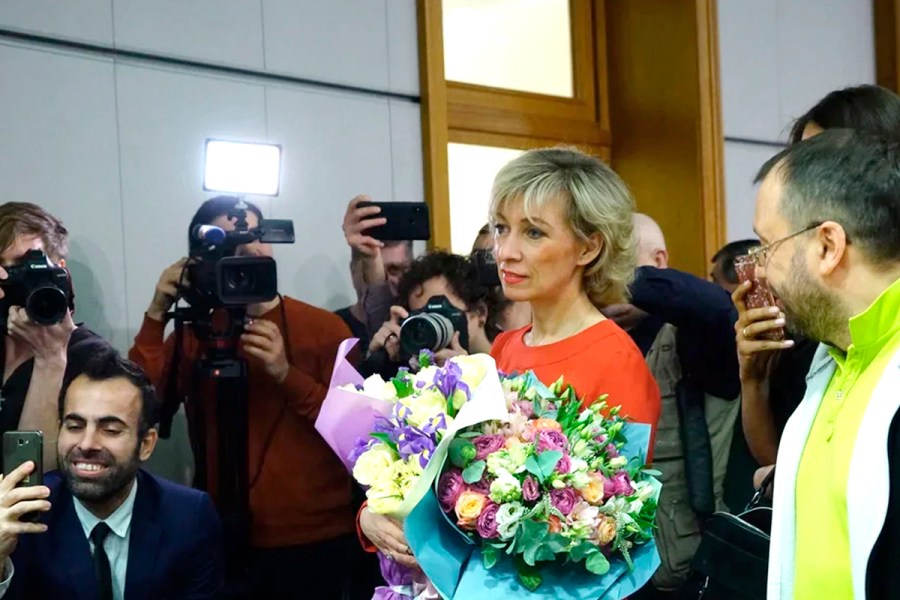 russie maria zakharova mars 19 Брифинг7марта1.jpg