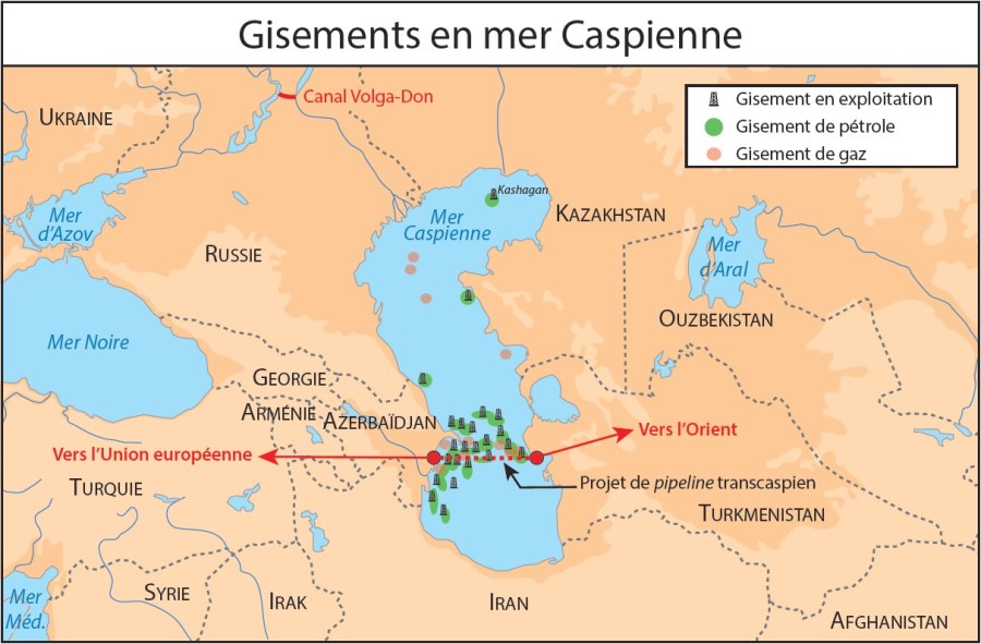 mer caspienne CarteGisements