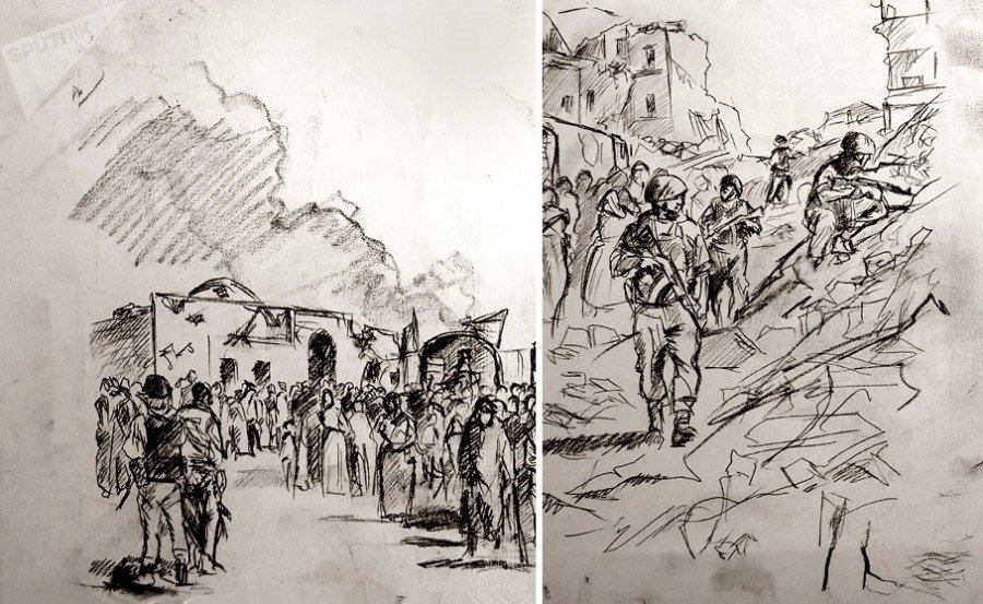 russie espagne peintre donation à la Russie du tableau -Alep. L'aide est arrivée- du peintre espagnol Augusto Ferrer-Dalmau1039799777