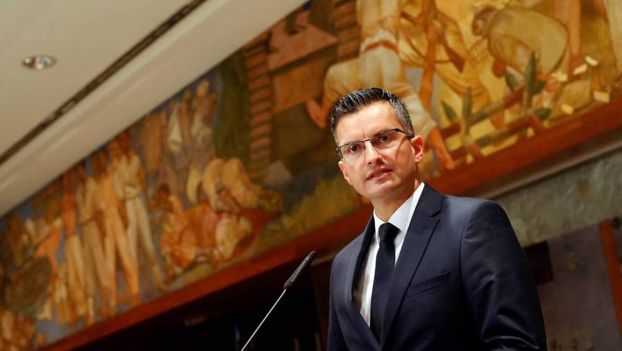 Marjan Sarec, leader of The List of Marjan Sarec speaks with the press in the parliament after he was elected for Prime Minister in Ljubljana