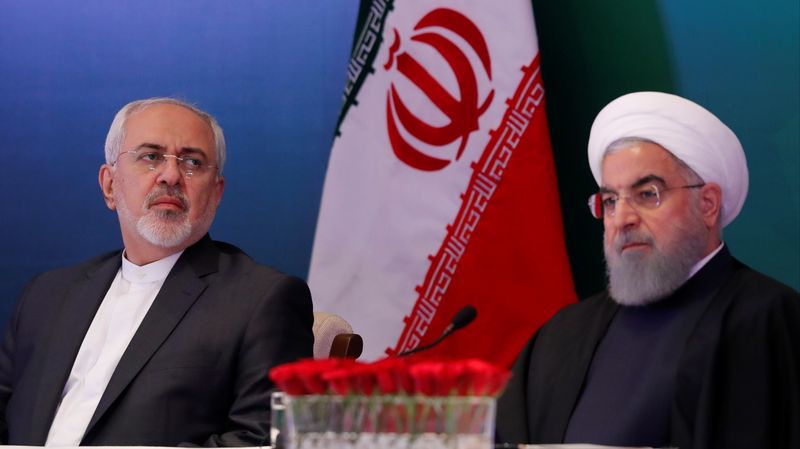 IRAN Rohani et son ministre des affaires étrangères, Mohamad Javad Zarif. 9510785.image