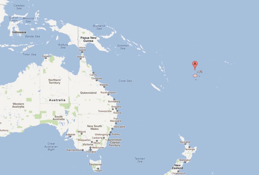 carte du fiji island australie