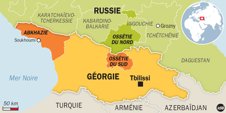 frontière entre la République d'Ossétie du Sud et la Géorgie. L-Europe-joue-toujours-gardes-frontieres-Georgie_0_730_365