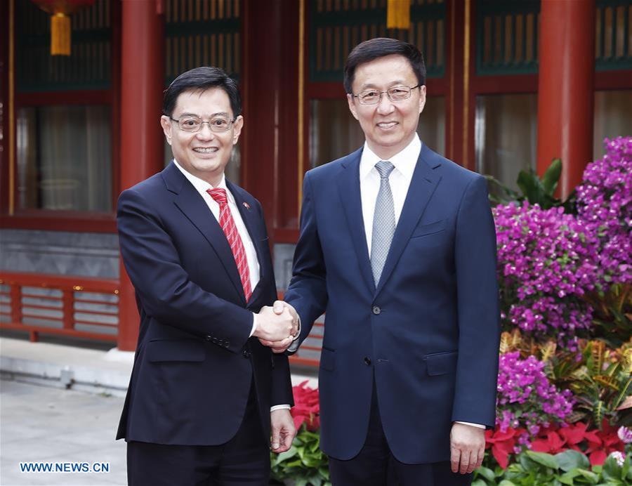 Han Zheng &amp; Heng Swee Keat, vice-Premier ministre et ministre des Finances de Singapour,138083088_15586003068371n