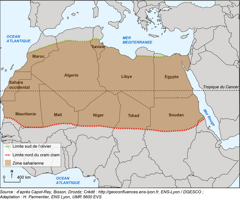 Etude de cas N°2 - le Sahara par les cartes - un espace riche, parcouru et convoité SaharaCarte1