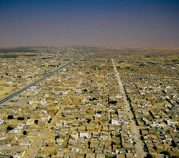 Photographie aérienne de la mauritanie