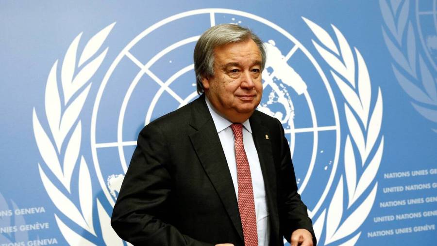 File picture of Guterres, UN High Commissioner for Refugees, at a news conference in Geneva