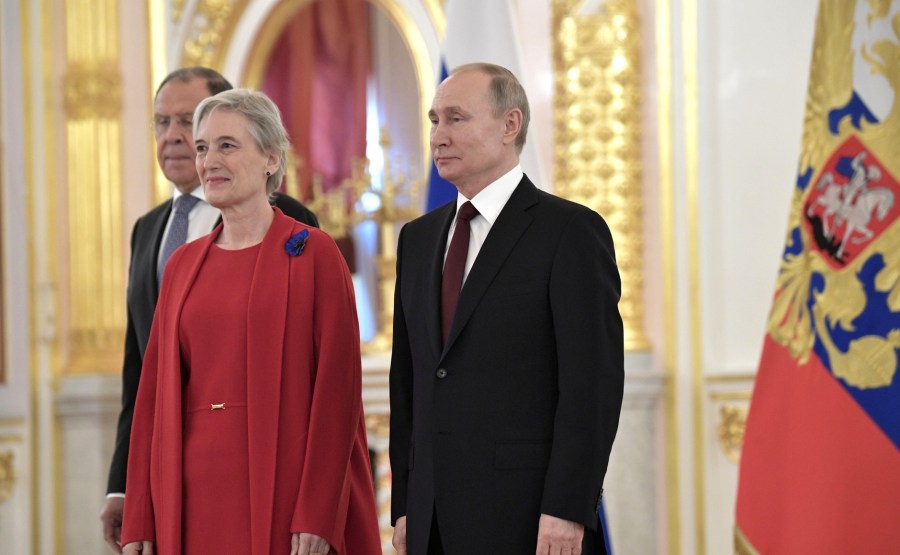 Ekaterini Nassika (Hellenic Republic) presents her letter of credence to Vladimir Putin. N 13 mbwbHtWKa00AYG8Kg4EKlEA8vvGL1xSs