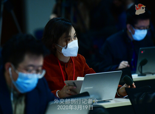 CHINE PH 12 Conférence de presse du 19 mars 2020 tenue par le porte-parole du Ministère des Affaires étrangères Geng Shuang W020200323391698082620