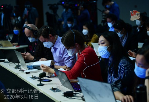 CHINE PH 4 Conférence de presse du 18 mars 2020 tenue par le porte-parole du Ministère des Affaires étrangères Geng Shuang W020200323380873357821