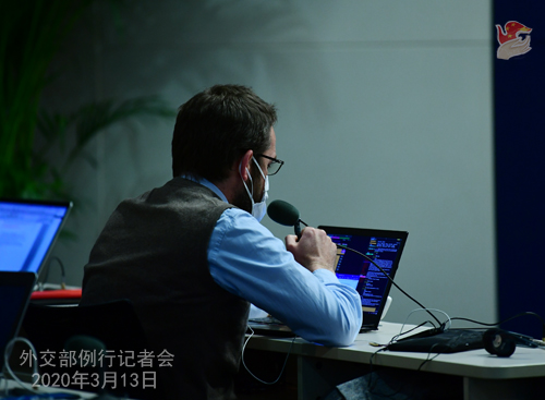 Conférence de presse N° 14 du 13 mars 2020 tenue par le porte-parole du Ministère des Affaires étrangères Geng Shuang......... W020200318357377771900