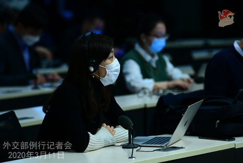 Conférence de presse N° 3 du 11 mars 2020 tenue par le porte-parole du Ministère des Affaires étrangères Geng Shuang......... W020200316380490101743