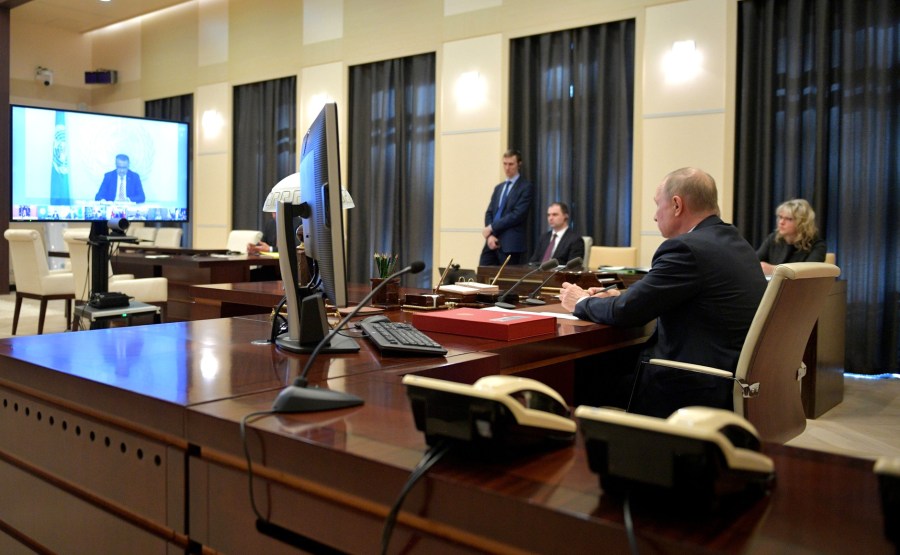 KRIMLIN G20 PH 1 SUR 3 Vladimir Putin took part in the Extraordinary Virtual G20 Leaders’ Summit. URC29FPy4K7p3o0zGFZlQyetHAwniGQg