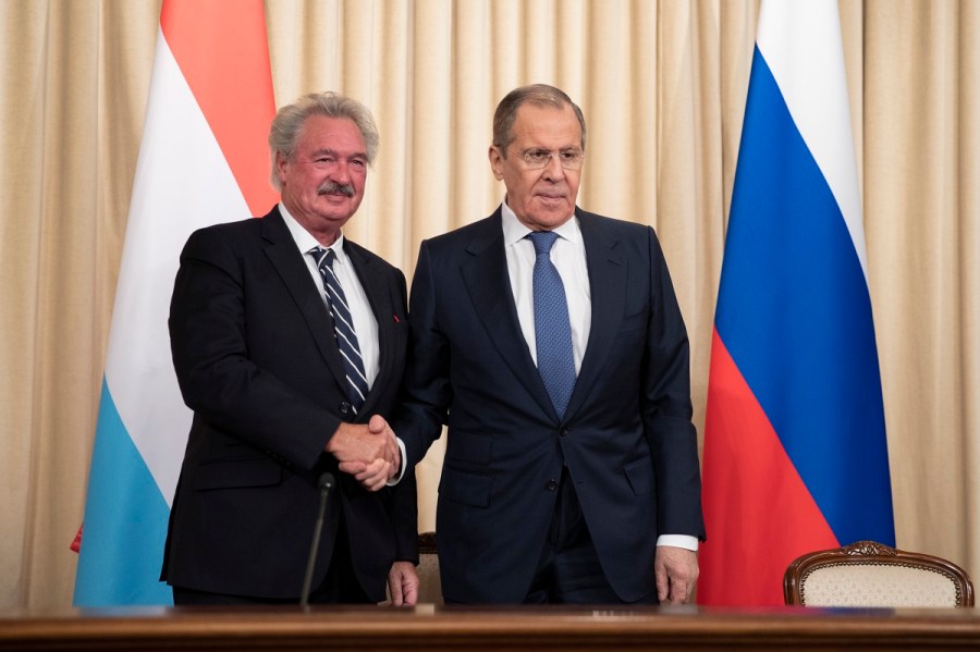 RUSSIE S.LAVROV Jean Asselborn, Ministre des Affaires étrangères et européennes du Grand-Duché de Luxembourg, Moscou, 28 février 2020 Пресс-конф