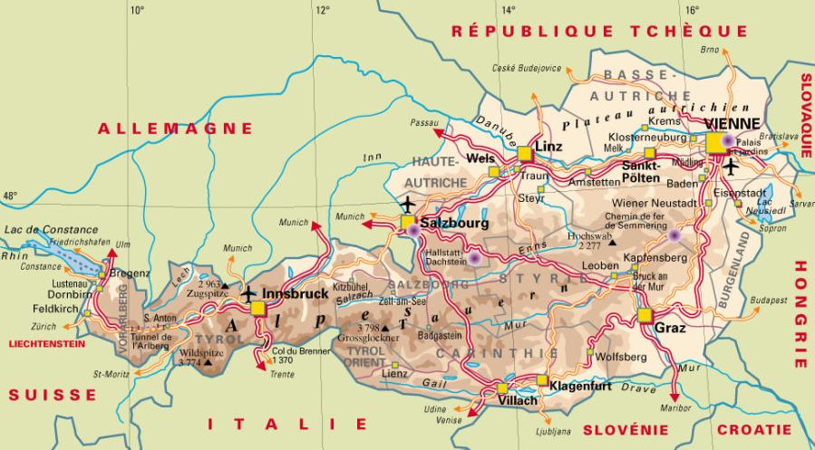 AUTRICHE carte