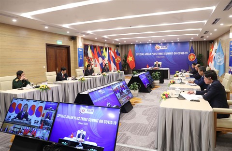 Le Sommet spécial ASEAN + Chine-Japon-République de Corée sur le COVID-19 s'est tenu avec succès le 14 avril. 162423766vna