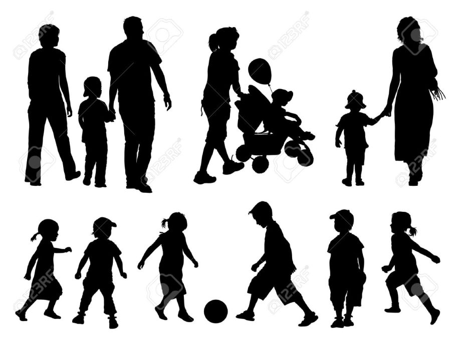 5330223-une-série-de-parents-et-d-enfants-des-silhouettes-vector-illustration-