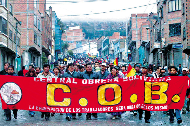 BOLIVIE principale confédération syndicale du pays, la Centrale ouvrière bolivienne (COB) illus1 p36