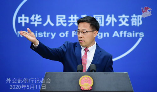 Conférence de presse du 11 mai 2020 PH1 tenue par le porte-parole du Ministère des Affaires étrangères Zhao Lijian W020200514431932204774