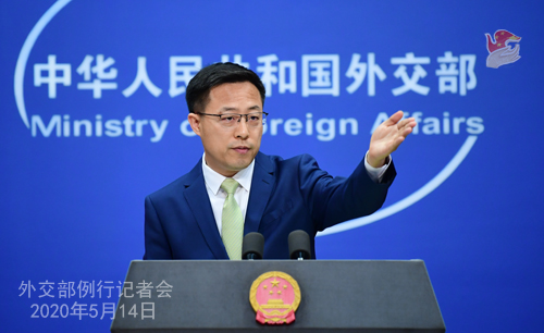 Conférence de presse du 14 mai 2020 PH 6 tenue par le porte-parole du Ministère des Affaires étrangères Zhao Lijian W020200517841507309329