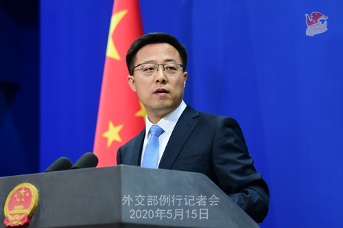 Conférence de presse du 15 mai 2020 PH 10 tenue par le porte-parole du Ministère des Affaires étrangères Zhao Lijian W020200520363617761362