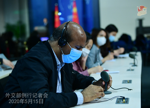 Conférence de presse du 15 mai 2020 PH 11 tenue par le porte-parole du Ministère des Affaires étrangères Zhao Lijian W020200520363617771833