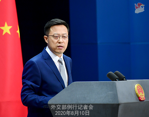 CHINE PH 3 Conférence de presse du 10 août 2020 tenue par le porte-parole du Ministère des Affaires étrangères Zhao Lijian W020200812718881840620