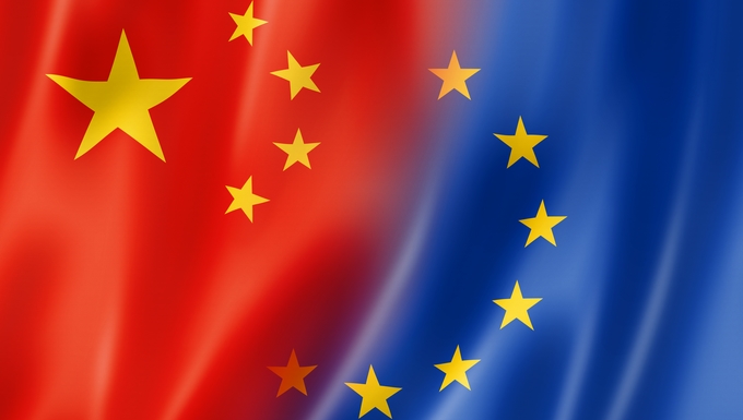 China and Europe flag