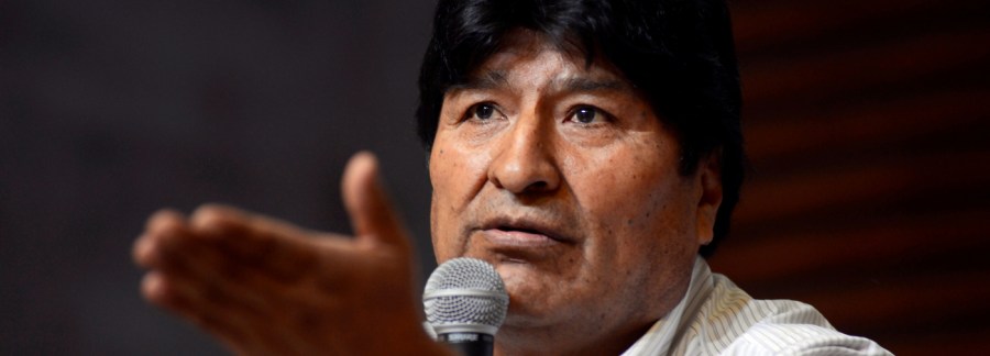 Bolivia's former President Morales and former Economy Minister Catacora attend a news conference in Buenos Aires