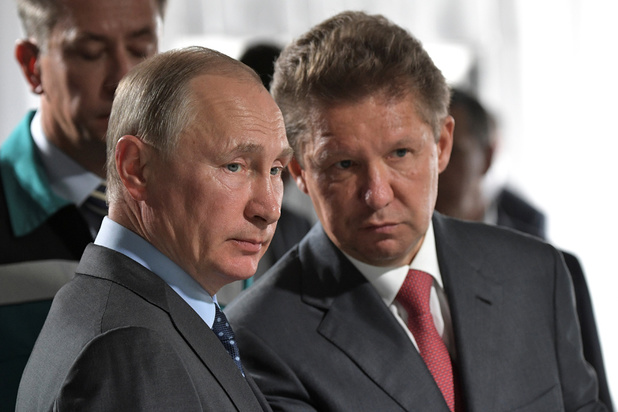 RUSSIE GAZPROM Le président russe Vladimir Poutine avec le patron du géant gazier russe Gazprom, Alexeï Miller. Crédit DR Poutine