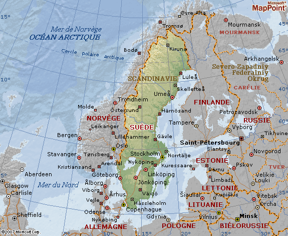 carte_geographique_suede La Suède