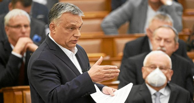Hungarian PM Orban speaks to parliament