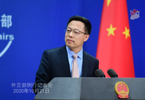 PH 2 Conférence de presse du 21 octobre 2020 tenue par le porte-parole du Ministère des Affaires étrangères Zhao Lijian