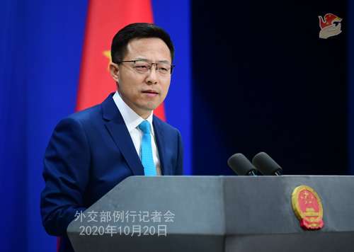 PPH 2 Conférence de presse du 20 octobre 2020 tenue par le porte-parole du Ministère des Affaires étrangères Zhao Lijian
