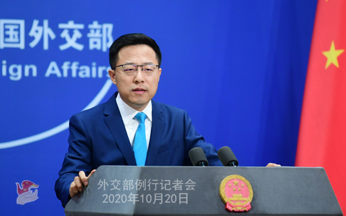 PPH 5 Conférence de presse du 20 octobre 2020 tenue par le porte-parole du Ministère des Affaires étrangères Zhao Lijian