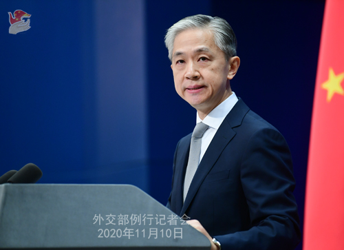 CHINE PH 1 Conférence de presse du 10 novembre 2020 tenue par le porte-parole du Ministère des Affaires étrangères Wang Wenbin