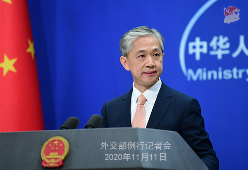 CHINE PH 5 Conférence de presse du 11 novembre 2020 tenue par le porte-parole du Ministère des Affaires étrangères Wang Wenbin