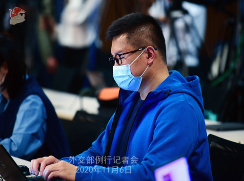 N°20 Conférence de presse du 6 novembre 2020 tenue par le porte-parole du Ministère des Affaires étrangères Wang Wenbin